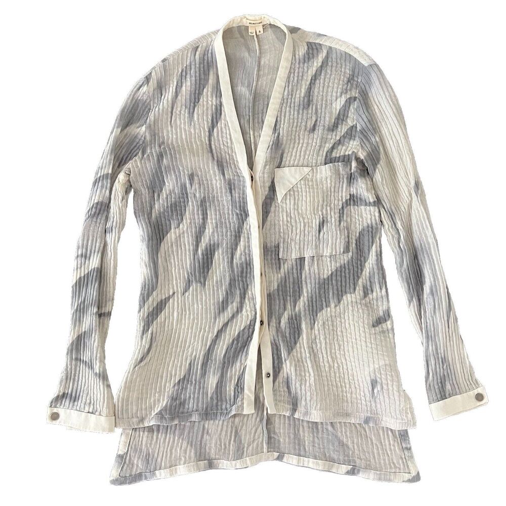 HELMUT LANG Silk Printed Button-Up Top Size Small